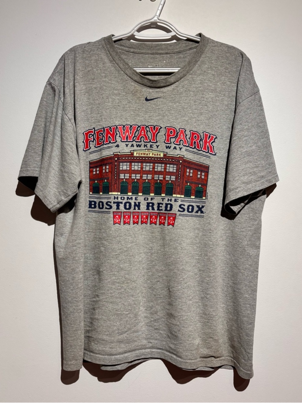 Nike Y2K MLB Boston Red Sox Fenway Park Graphic T-Shirt Gray Large
